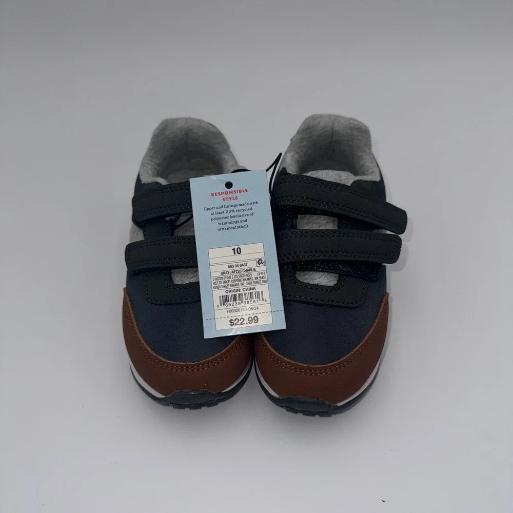 Cat & Jack Charlie Retro Sneakers Toddler 10T Gray NWT